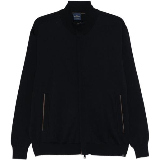 Paul & Shark cardigan in lana vergine con zip - blu