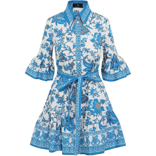 ETRO abito corto con maniche a campana - blu