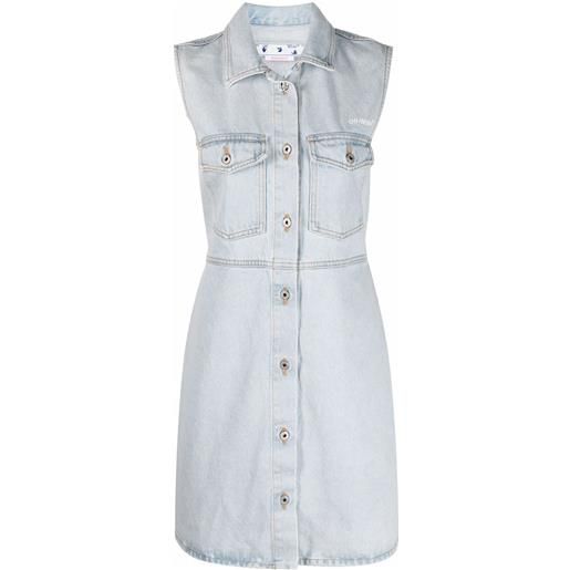 Off-White chemisier denim con stampa - blu