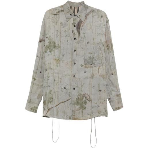 Ziggy Chen camicia a fiori - grigio