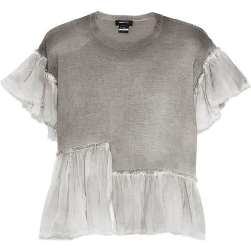 Avant Toi t-shirt con ruches - grigio