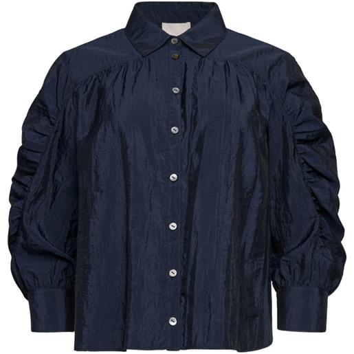 Cinq A Sept camicia lazo con ruches - blu
