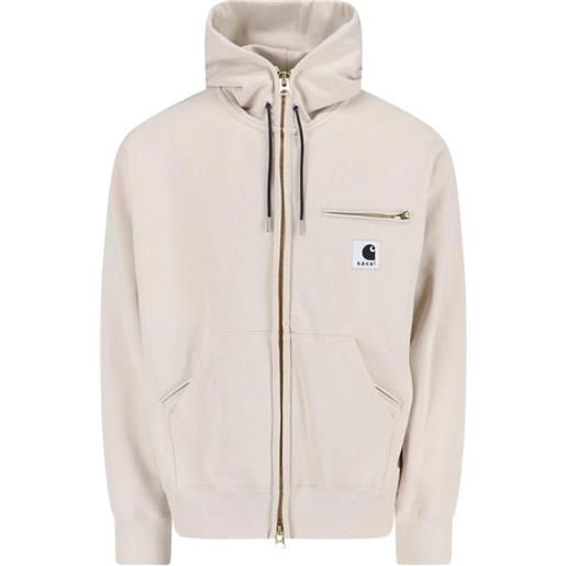 sacai x carhartt wip giacca con zip - toni neutri