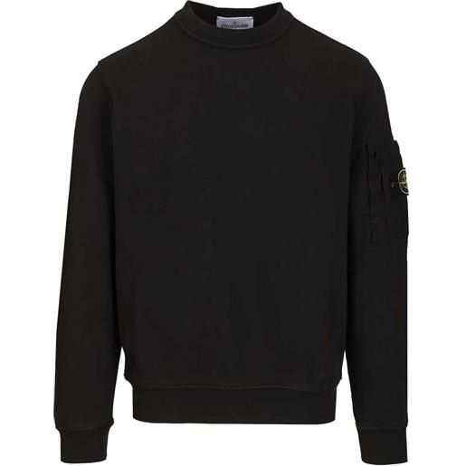 Stone Island Junior felpa con taschino - nero