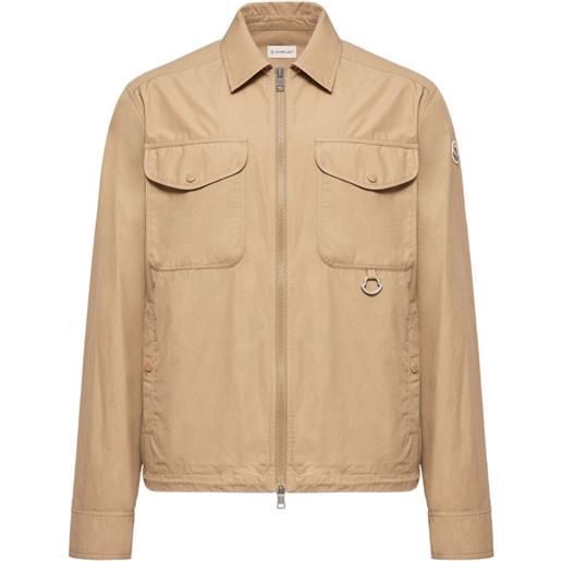 Moncler giacca-camicia con zip - toni neutri