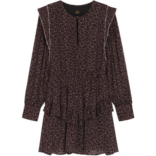 BOSS abito a fiori con ruches - marrone