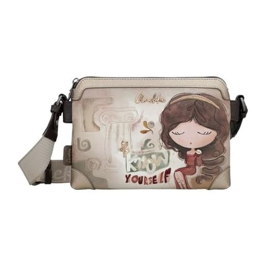 Anekke Borsa A Tracolla Donna Amazzonia, In Ecopelle Multicolore, Doppio Scomparto, 26x18x7 Cm