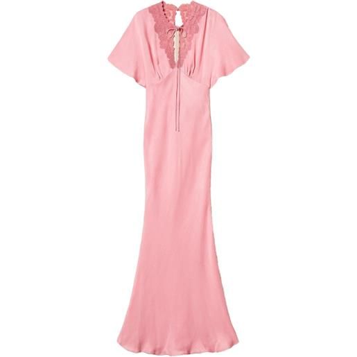 TWINSET abito lungo a maniche corte - rosa