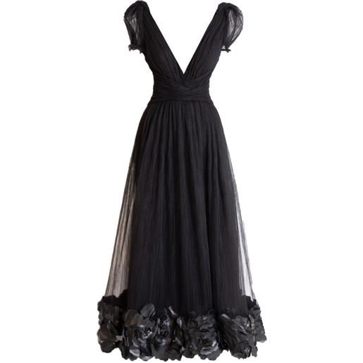 Gemy Maalouf abito midi con spalle imbottite - nero