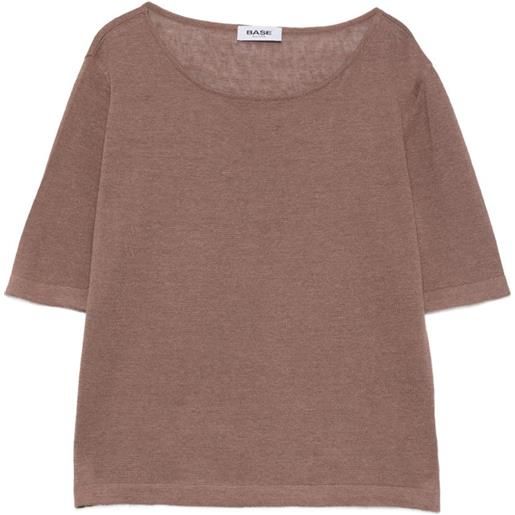 base t-shirt girocollo - marrone
