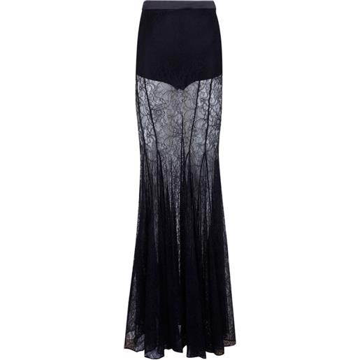 Elisabetta Franchi gonna lunga in pizzo - nero