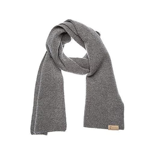KNITAS sciarpa lavorata a maglia in merino e cashmere per neonati e bambini, calda sciarpa invernale a maglia, per ragazzi e ragazze, comoda sciarpa super morbida di colore grigio, dimensioni 110x18cm