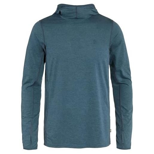 Fjällräven fjallraven 87199-534 abisko sun-hoodie m t-shirt uomo indigo blue taglia l