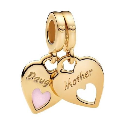 Vegaine madre e figlia d'oro charms ciondolo per braccialetti san valentino festa della mamma gioielli regali per donne