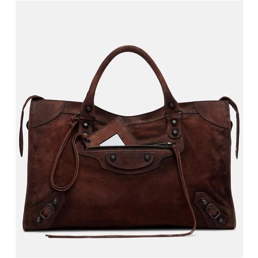 Balenciaga borsa a mano le city medium in suede