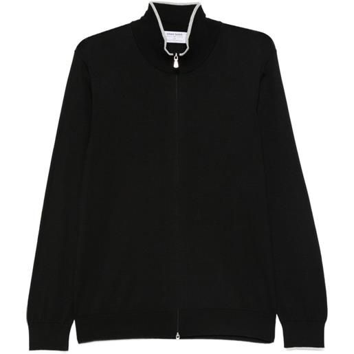 Gran Sasso cardigan con zip - nero