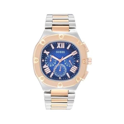 Orologio Guess Uomo W0863G4 - Cassa In Acciaio, Cinturino In Tessuto Azzurro, Movimento Al Quarzo