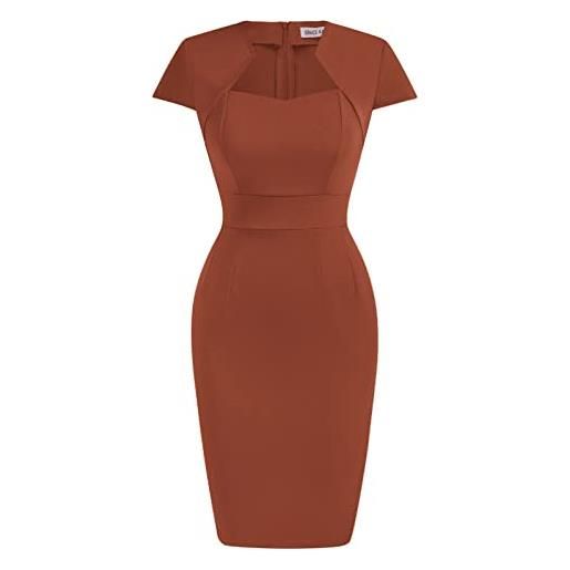 Grace karin, abito da donna in tweed, con maniche ad aletta, splendido e da lavoro, xx-large