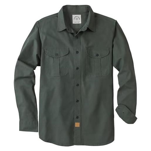 Camicia Western Uomo A Quadri, Maniche Lunghe, Chiusura A Scatto – Cotone, Due Tasche, Look Casual