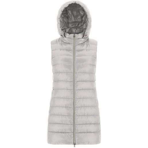 Herno gilet trapuntato con cappuccio - grigio