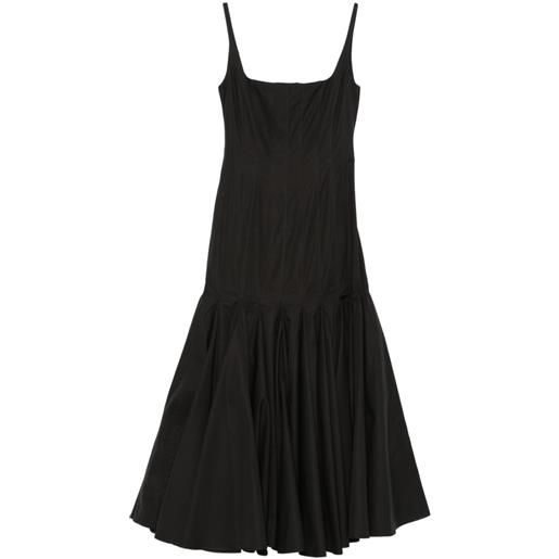 Jacquemus abito midi la agave plissettato - nero