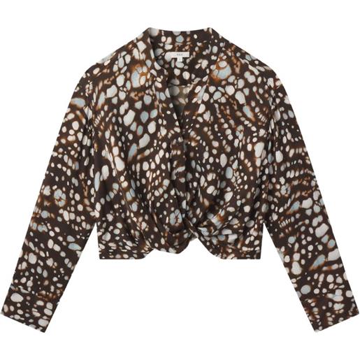 A.L.C. blusa con scollo a v - marrone