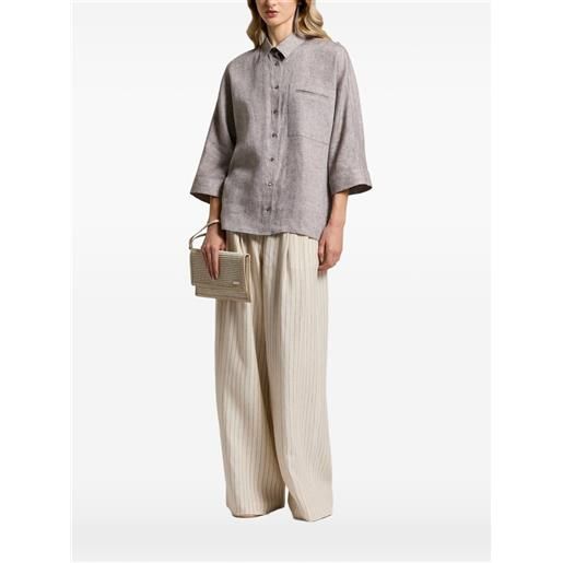 Peserico blusa con taschino - toni neutri