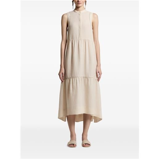 Peserico abito smanicato asimmetrico - toni neutri