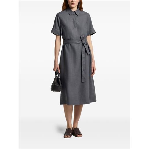 Peserico abito midi con cintura - blu