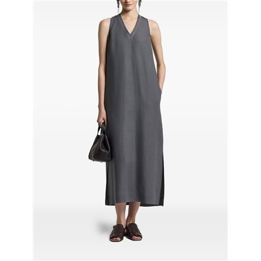 Peserico abito asimmetrico con scollo a v - blu