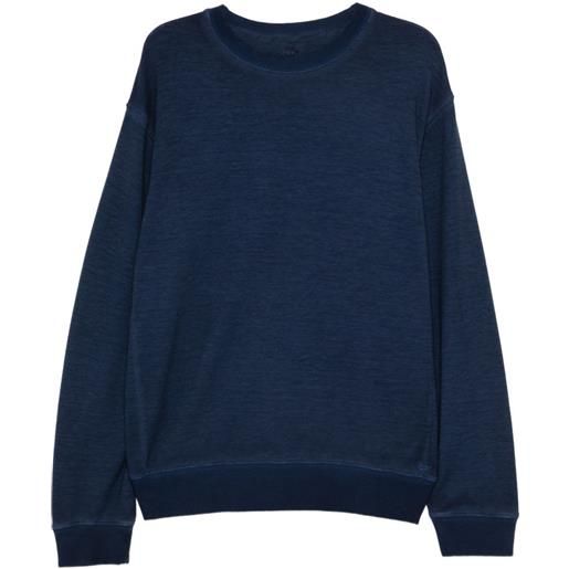 120% Lino felpa con ricamo - blu