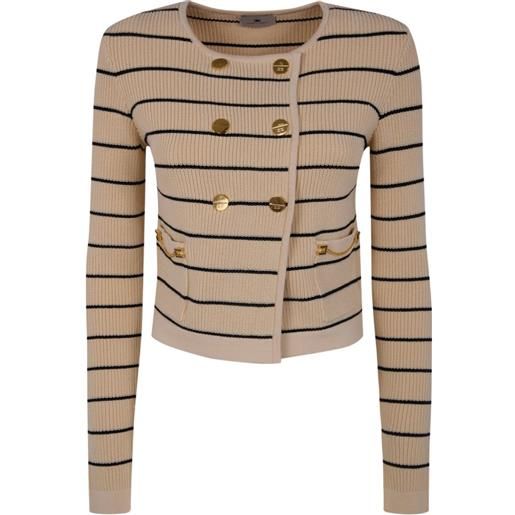 Elisabetta Franchi cardigan a righe - toni neutri