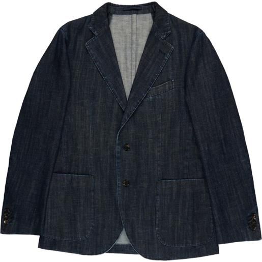 slowear blazer denim - blu