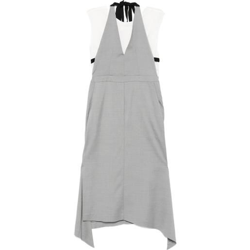 Tela v-neck halterneck midi dress - grigio