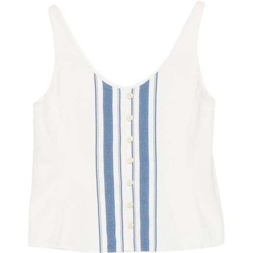 Low Classic top a righe - bianco