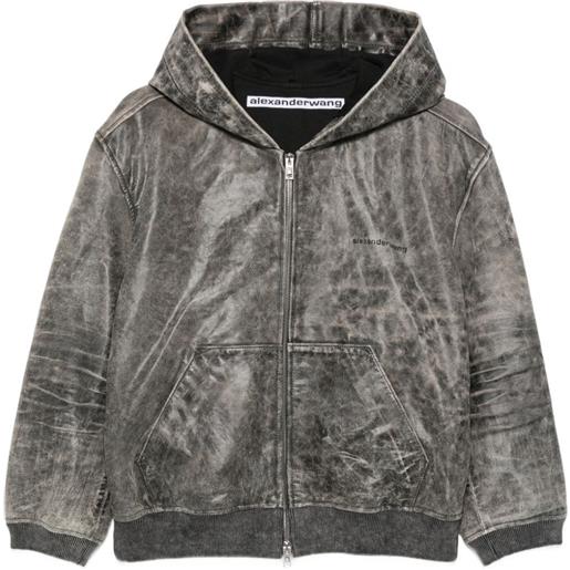 Alexander Wang giacca con cappuccio e zip - grigio