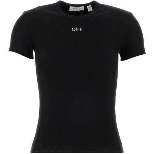 Off-White t-shirt elasticizzata - nero