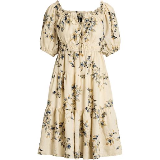 Polo Ralph Lauren abito midi a fiori - toni neutri
