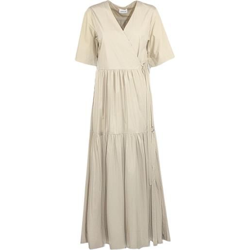 P.A.R.O.S.H. abito a portafoglio con scollo a v - toni neutri