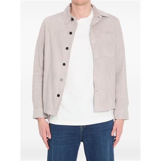 Arma giacca-camicia in pelle scamosciata - toni neutri