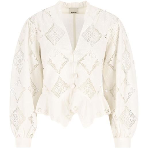 ISABEL MARANT blusa nina con scollo a v - toni neutri