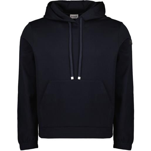 Moncler felpa con cappuccio e logo - blu