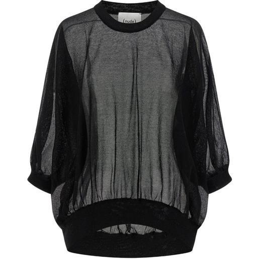 Nude maglione con maniche a palloncino - nero
