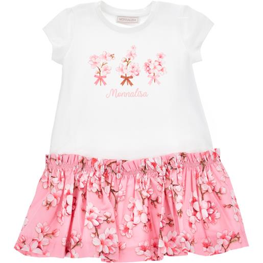 Monnalisa abito jersey con balza fiori