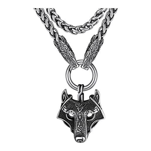 Collana con martello di Thor vichingo, ciondolo Mjolnir in acciaio