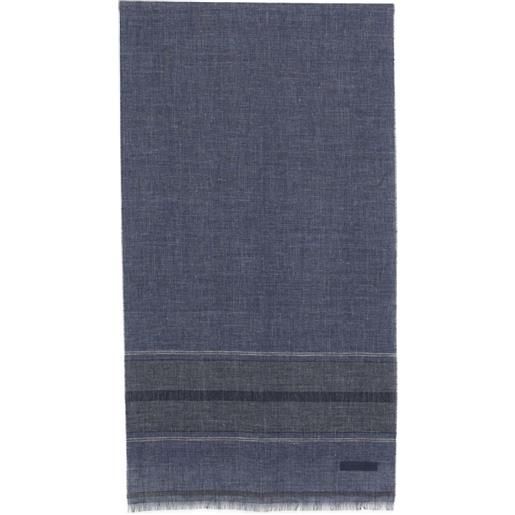Zegna sciarpa a righe - blu
