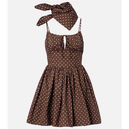 Rotate abito corto in misto cotone a pois