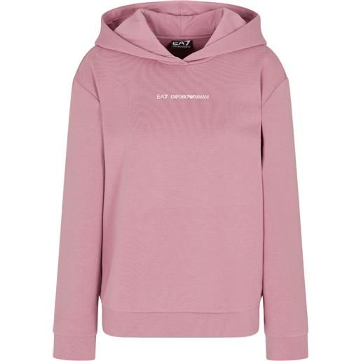 EA7 train logo series w hoodie rn essential br felpa con cappuccio da donna
