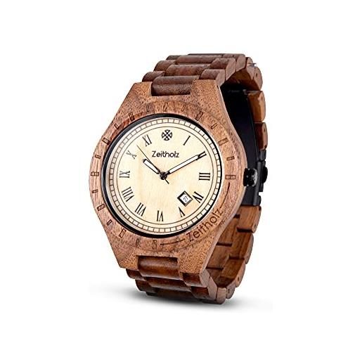 Opis UR-M3, orologi da polso da uomo in legno puro (legno di sandalo nero/zebrano
