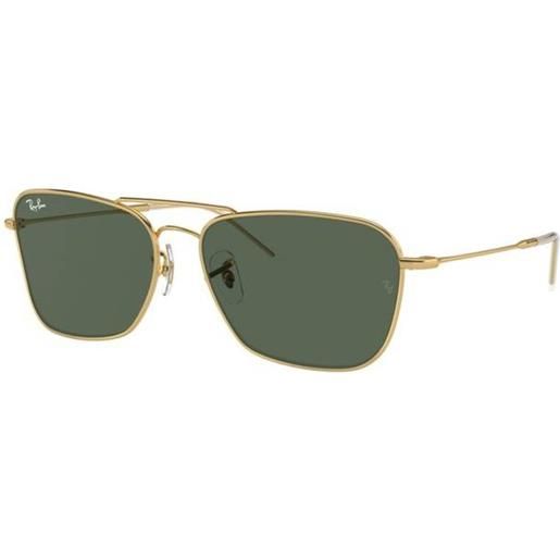 Ray-Ban caravan reverse rbr0102s 001/vr | occhiali da sole graduati o non graduati | prova online | unisex | metallo | quadrati | oro | adrialenti